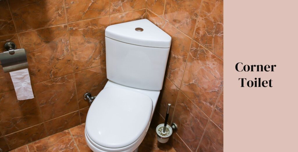 A triangle toilet tank with bowl 