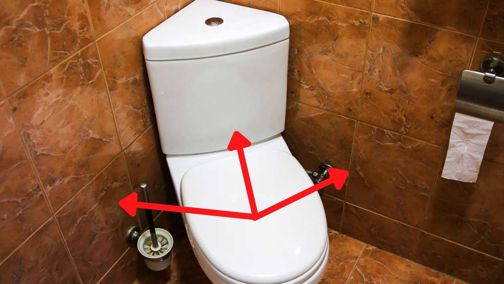 How to measure rough in for Corner Toilet