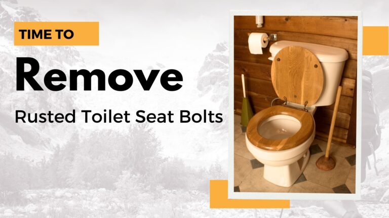 A wooden toilet seat with rusted rusted toilet seat bolts