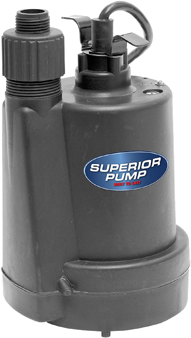 Superior Pump HP Thermoplastic Submersible Utility Pump with 10 Foot Cord